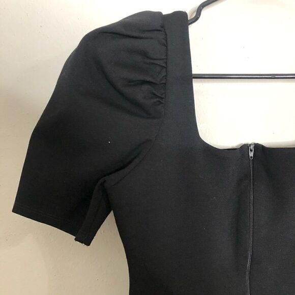 Puff Sleeve Square Neck Bodycon Mini Dress - Picture 9 of 11